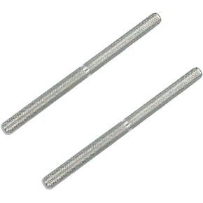 1 Pair Percussion Straight Rod Short Cowbell Mount Rod for Drum Set Percussion Accessories Cowbell Clamp Mounting 3/8" Rods Silver