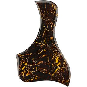 Acoustic Guitar Pickguard Thick Pick Guard Self Adhesive for Martin D28 Style Acoustic Guitar Replacement Parts (Yellow Pulp Pattern)