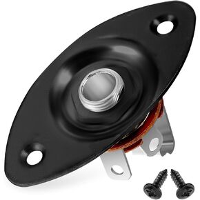 Guitar Input Jack 1/4" Oval Guitar Jack 6.35mm Input Jack for Electric Guitar Output Jack Guitar Jack Plate Output Plug Socket for Mono Electric Guitar