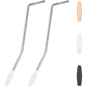 2Pcs 6mm & 5mm Thread Tremolo Arm, Silver Electric Guitar Whammy Bar with Tip Metal Single Tremolo Arm