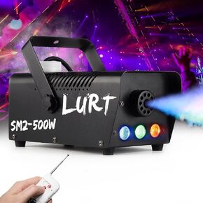 LURT Fog Machine Mini Smoke Machine 13 Colorful Lights 500W 2500CFM Small with Wireless Remote Control Auto Mode Portable for Indoor Outdoor Party Wedding Halloween DJ and Stage Effect,Fuse Protection