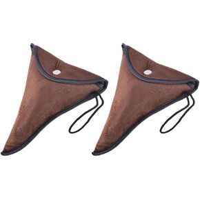 2 Pieces Ocarina Case 12 Hole Ocarina Carrying Case Ocarina Bag Triangle Ocarina Pouch Ocarina Carrying Bag Ocarina Protective Bag Ocarina Organizer Bag Ocarina Protection Bag, Brown