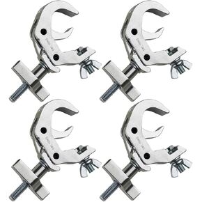 Pack of 4,Heavy Duty Truss Clamp, Compatible With 1.5-2.0 Inch Truss for Stage Lighting Projector Par Lights, 330 lb Aluminum Alloy DJ Stage Light Clamps