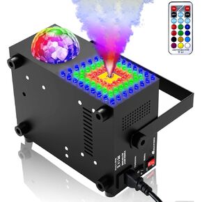 IMONE 2 in 1 Horizontal,Vertical Fog Machine Halloween With Disco Ball,Smoke Machine Fog 72 Lights in Squar,Fog Machine Outdoor with Remote,Fog Machine Indoor,Fog Machine for Stage Wedding DJ Party