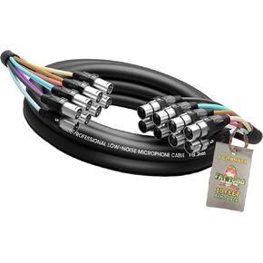 Fat Toad XLR Snake Cable Patch (10ft X 8 Channels) Studio Stage, Live Sound Recording Multicore Cords | Pro Audio Shielded Balanced Wires for Microphone Interface Hub, DJ Digital Mixer, Amplifier