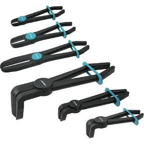 LIBRATON Hose Clamp Pliers, 3PCS Ratchet Hose Pliers, Hose Pinch Pliers Automotive, Hose Clamp Tool, Ratcheting Hose Pinch Off Pliers for Fuel, Flexible, Radiator Hose, with Storage Bag, 8" 10" 12"