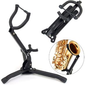 Folding Saxophone Tripod Stand Holder Sax Alto Tenor Portable Musical Instrument