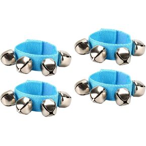 4pcs Red Adjustable Wrist Ankle Bells, Jingle Percussion Instrument for Musical Education, Christmas Party Favors, Dance Band Performance