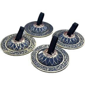 Dharma Objects 2 Pairs Brass Finger Cymbals Zills for Belly Dancing Lotus in Kuwait