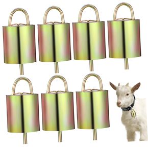 8pcs Hanging Bell for Cattle and Sheep Ring Chime Cattle Loud Bell Farm Animal Loud Bells Grazing Bells Cow Bell Cowbell Decorations Cattle Bell Copper Sheep Bell Thicken