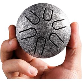 Mini Steel Tongue Drum – Portable Handpan Drum Designed for Beginner to Professional, Pocket Size Drum – Premium Musical Instrument with Exceptional Tone and Quality (Purple, 3 in 6 notes)