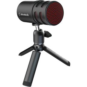 AVerMedia USB Mic for Streaming, Podcasting, Gaming Mic with Cardioid Polar Pattern, Tripod Stand, Headphone Output, Mute Button, All Metal Mic for PC, Laptop, iPhone, and Android Phone