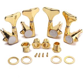Alnicov Guitar Bass Tuning Pegs Machine Heads Bass Replacement Parts Gold 2R2L