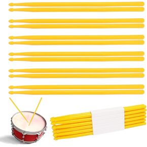 12 pairs Drumsticks, High-Quality 5A Drum Sticks, Non-slip Drumsticks Perfect for Practice, Performance and Relaxation, Available in Vibrant Assorted Yellow by KUKLIPJIM