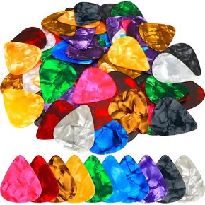 110 قطعة من أعواد الجيتار 0.71 مم من أعواد الجيتار السيليلويد تتضمن سماكة رفيعة ومتوسطة ثقيلة ومجموعة متنوعة من الريشات الملونة للقيثارات الصوتية الكهربائية القيثارة in Kuwait