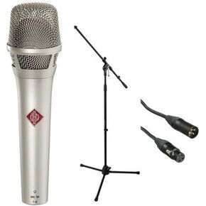 Neumann KMS 105 - Live Vocal Condenser Microphone (Nickel) With XLR Cable and Mic Stand