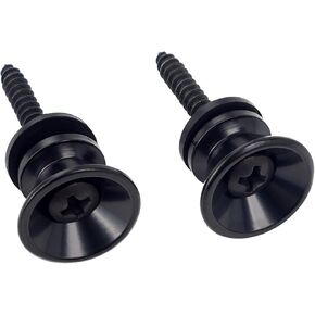 Banworks Guitar Strap Buttons Metal End Pins with Mounting Screws for Acoustic/Electric Strat Tele Guitars Pack of 2 JT/BDK-01 Black