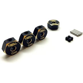 Treal SCX10 II Brass Hex Adaptor 4pcs Wheel Hub for AX90046/AX90047 (12mm*8mm)