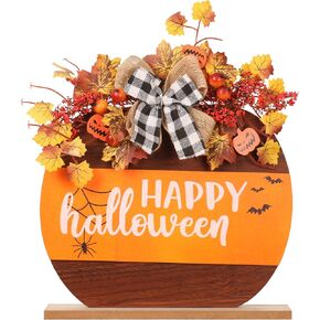 Fall Decor, Wooden Autumn Hello Pumpkin Sign Table Top Decorations, for Home Indoor Room Party Harvest Holiday Thanksgiving Decor.