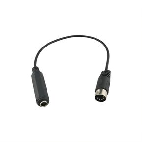 Black 6.35mm Female 1/4'' TRS to DIN 5 Pin MIDI Cable Adapter for Speaker, Amplifier, Mixer to MIDI Keyboard, Synthesizer and Guitar Connection