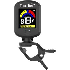 TT-06 Rechargeable Clip-On Chromatic Instrument Tuner for Guitar, Bass, Ukulele, Banjo, Violin, Mandolin with Full Color Display