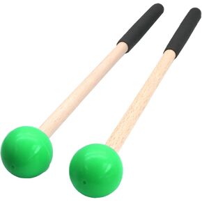 Biaungdo 2 Pack 8.7 Inch Glockenspiel Mallets, Rubber Xylophone Mallets Bell Stick Percussion with Wood Handle Drumstick Percussion Instrument Parts for Bell, Tongue Drum Mallet(Red)