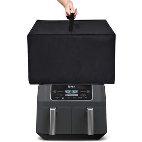 غطاء مقلاة هوائية مقاومة للغبار للخدمة الشاقة لـ Ninja DZ401/DZ302 Foodi 10 Quart 6-in-1 DualZone XL Air Fryer/Ninja FD401 Foodi 12-in-1 8qt طنجرة ضغط الهواء (أسود)