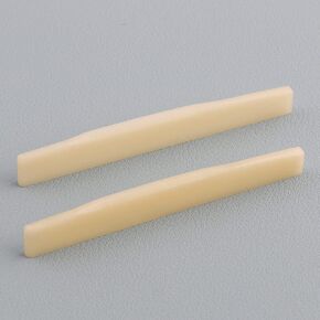 2PCS Acoustic Guitar Bone Saddle Wave Compensated Unbleached Bone Saddle - 10.16mm Height