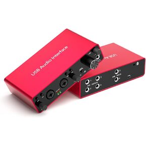 24Bit/192kHz USB Audio Interface Solo with 48V Phantom Power Works with Most DAWs and Recording Software, USB Audio Interface Perfect for the Musicians, Vocalist, Podcaster, Plug and Play