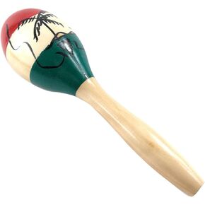 Wooden Maracas Rattles, Parties Learning Handmade Percussion Instrument Musical Fun for Party Favors Birthday Parties Carnivals (Long Red Carved Flowers)