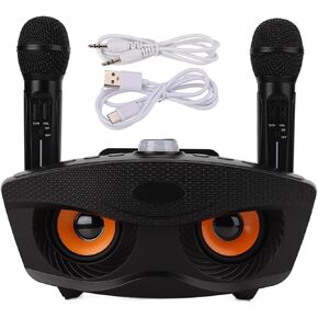 Yoidesu Karaoke Machine, SD-306 Portable Bluetooth Speakers System with 2 Microphones Compatible with Smart TV Internet Boxe Projector Smartphone Laptop