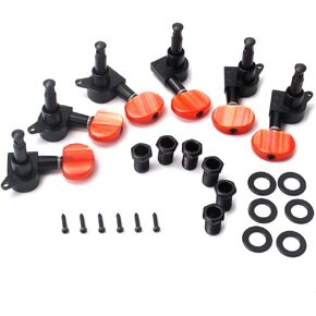 Acoustic Guitar Tuner Machine Head Red Electric Guitar Tuning Key 3x3 Closed Guitar Tuning Pegs Metal