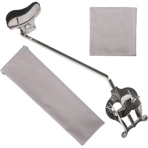 BQLZR Silver Sax Sheet Music Clip Holder Clamp-On Holder Lyre Musical Instrument for Soprano Tenor Saxophone Part,Suitable For The Treble Straight Pipe Saxophone Marching Clip Rod Length 210mm