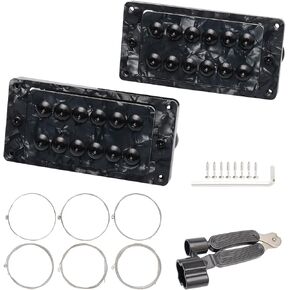 2pcs Guitar Double Coil Pickups Neck Bridge Humbucker Pickups for LP Electric Guitar (Black Pearl)