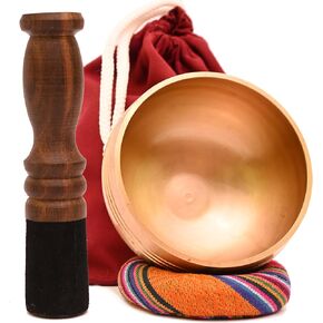 Authentic Tibetan Singing Bowl-Meditation Bowl with Cushion, Mallet and Carry Bag-Handcrafted in Nepal- best for Yoga, Chakra Healing, Mindfulness, and Stress Relief-Spiritual Gifts for Women and Men