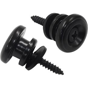 Piutouyar 2 Pack Metal Guitar Strap Locks, Black Mushroom Style Strap Buttons Electric Guitar Strap Locks for Guitar Bass Ukulele