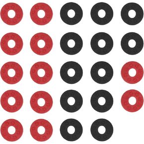 Create idea Guitar Strap Locks Gasket Guitar Protector Rubber Strap Locks 24pcs (Red and Black)