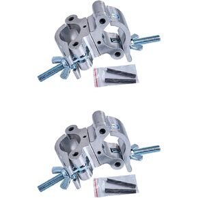 2 Pack 2 Inch Swivel Coupler Truss Clamp, 360 Degree stage lighting Clamps.1102LB Aluminum Heavy Duty Double Wide coupler Clamp.