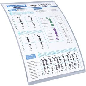 Clarinet Chord Chart, Trill Chart, Multiple Fingerings, Portable Design, Coated Paper, Easy to Understand and Operate, Suitable for Beginners