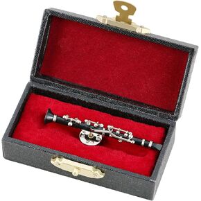 EASTROCK Miniature Clarinet Brooch Pin, 2.3inches Clarinet Pin Musical Instrument Brooch Pin with Case for Musical Gift Birthday Gift Collection