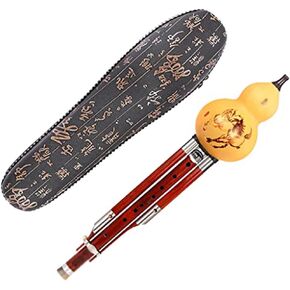 Hulusi، آلات الرياح العرقية الصينية التقليدية، أداء احترافي 9 فتحات ماهوجني، نمط حصان رائع (اللون: أحمر، الحجم: مفتاح C) in Kuwait