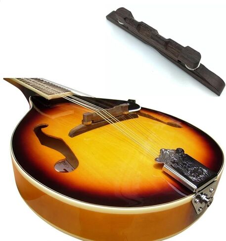 Rosewood Mandolin Bridge, Adjustable Compensated Bridge for Acoustic Mandolin, Easy to Install Replacement Part, Enhances Tone & Playability in Kuwait