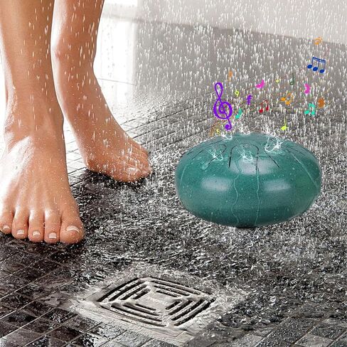 طبلة المطر من بابوري للحديقة الخارجية - طبلة مطر مطورة غير تشبع بالمياه للخارج عندما تمطر، 6 بوصات 8 نغمات طبلة مطر من الفولاذ، أداة طبلة المطر الموسيقية في الهواء الطلق (الملكيت) in Kuwait