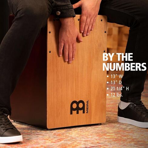 Meinl Percussion Backbeat Bass Cajon with Ported Sound Hole and Adjustable Strings for Snare Effect — NOT MADE in CHINA — Replicate Acoustic Drum Set Grooves, 2-YEAR WARRANTY (BBCAJTH) in Saudi Arabia