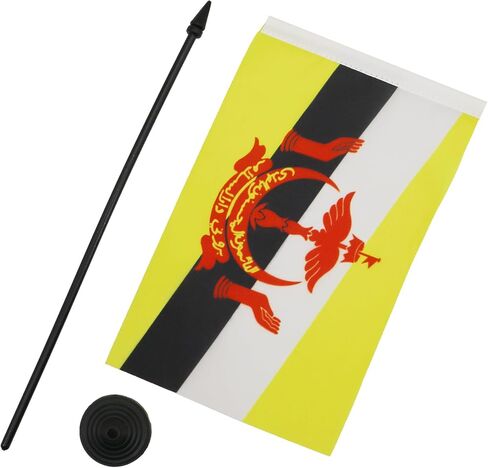 علم طاولة إيران القديم من AZ FLAG مقاس 4 بوصة × 6 بوصة - علم مكتب فارسي 15 × 10 سم - عصا وقاعدة بلاستيكية سوداء in Kuwait