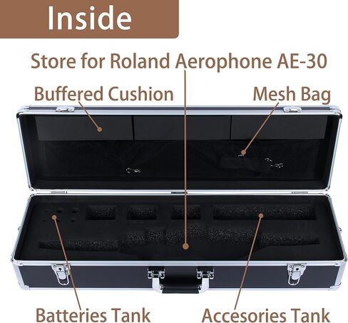 GEEK Professional Hard Case for Roland Aerophone AE-30 Suitcase Digital Wind Instrument Handled Case Full Protection Big Volume for Packing Aerophone Body Batteries Accessories (AE-30&Black) in Saudi Arabia