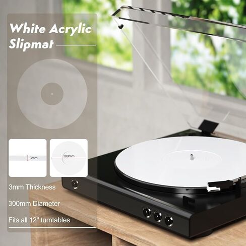 Turntable Mat, Acrylic 12 Inch Reduce Static Dust Noise Record Player Slipmat Platter Slip Mats, for 12 Inch Record Player (1) in Saudi Arabia