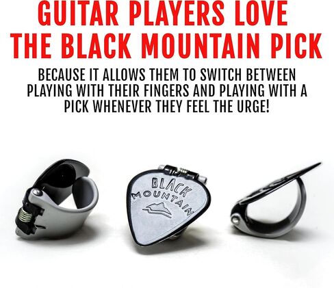 Black Mountain Heavy Gauge Thumb Picks for Acoustic Guitar, Electric Guitar, Ukulele, Banjo, and More - Spring Loaded Universal Fit for Medium to XL Thumbs - Premium Finger Picks in Saudi Arabia