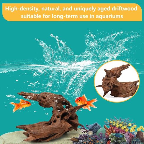 Natural Large Driftwood for Aquarium Decor Fish Tank Decorations, 9-14"（2 PCS, Reptile Decor, Assorted Sizes Driftwood Branches in Saudi Arabia