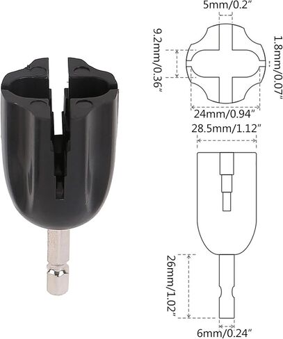 Guitar String Winder Head Tool Electric Drill Tuning Peg Puller Guitar Bass Repair Maintenance DIY Tool Easy to Use, As the Pic Show in Saudi Arabia